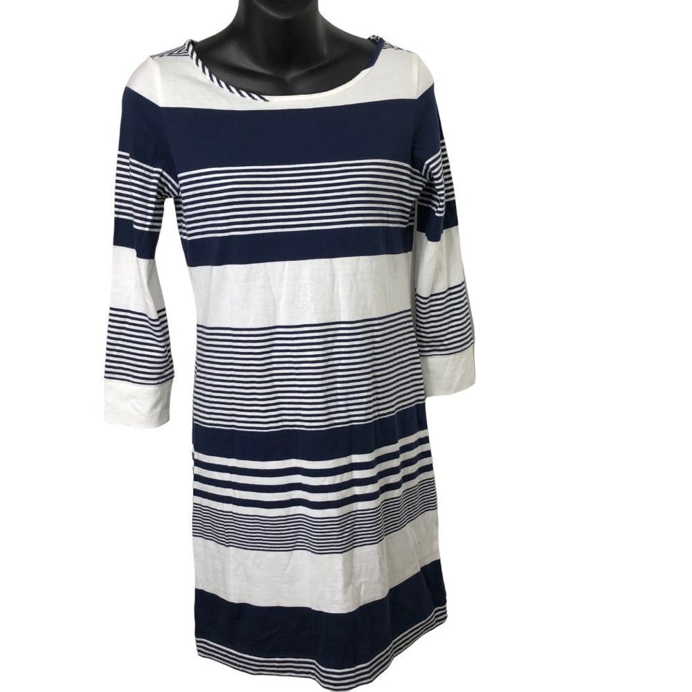 LILLY PULITZER 3/4 SLEEVES 100% pima cotton CASUAL T SHIRT DRESS SZ XSM